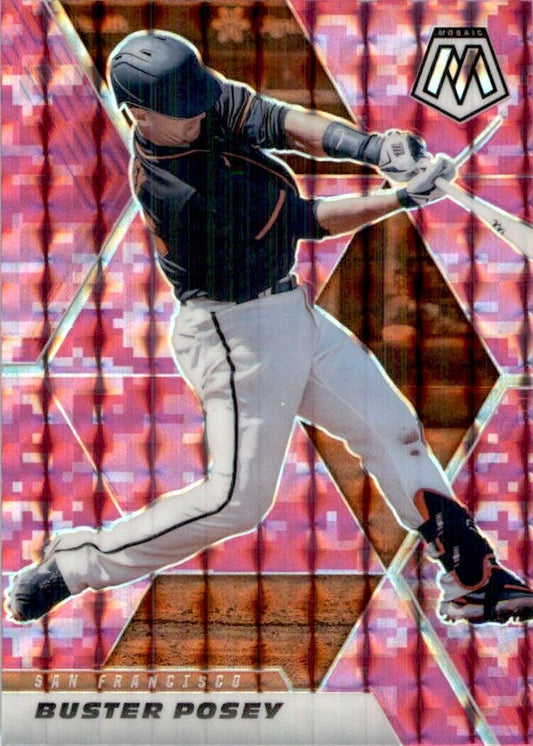 2021 Mosaic Buster Posey Pink Prizm #21 San Francisco Giants