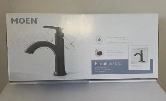 Moen Ellicott 84632BL Single Handle Bathroom Faucet Matte Black Finish