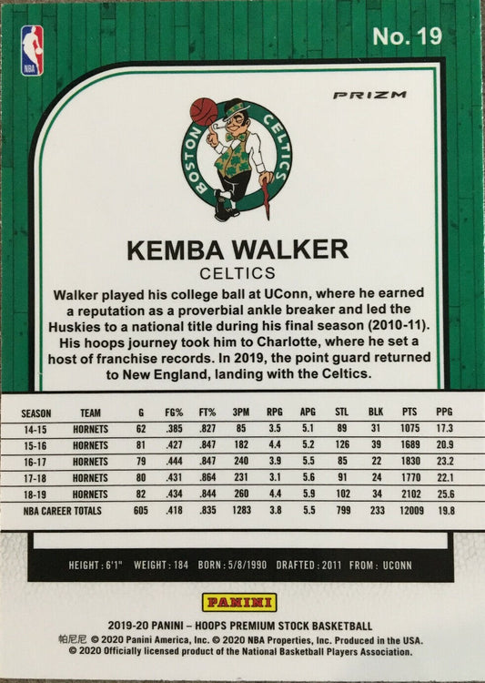2019-20 Hoops Premium Stock Kemba Walker Silver Prizm #19 Boston Celtics