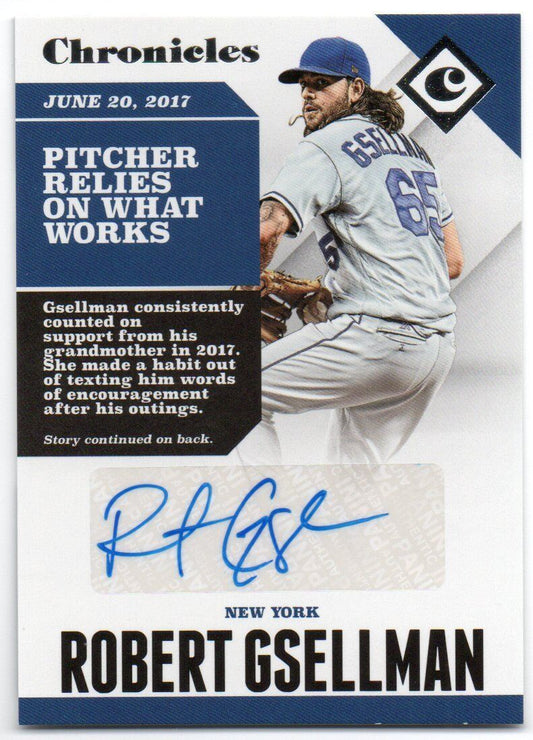 2017 Panini Chronicles Baseball Robert Gsellman Auto Card No CA-RG - walk-of-famesports