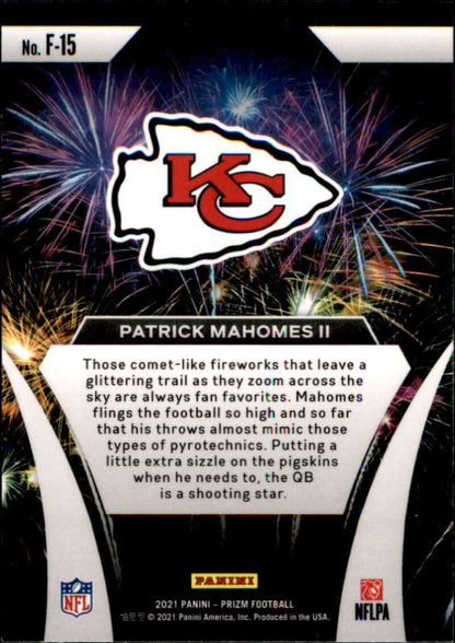 2021 Panini Prizm Fireworks Patrick Mahomes II #F-15 Chiefs