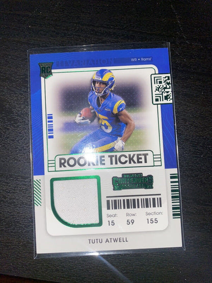 2021 Panini Contenders Rookie Ticket Swatches Tutu Atwell RC Swatches #RSV-TAT