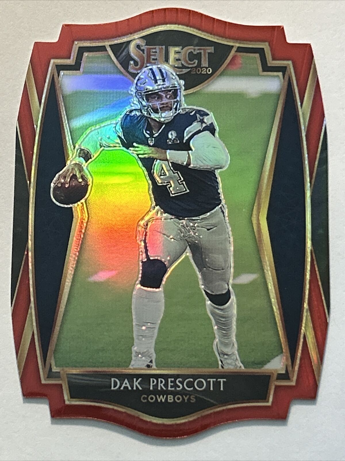 2020 Dak Prescott Select Premier Red Prizm Die Cut Silver #108 Cowboys