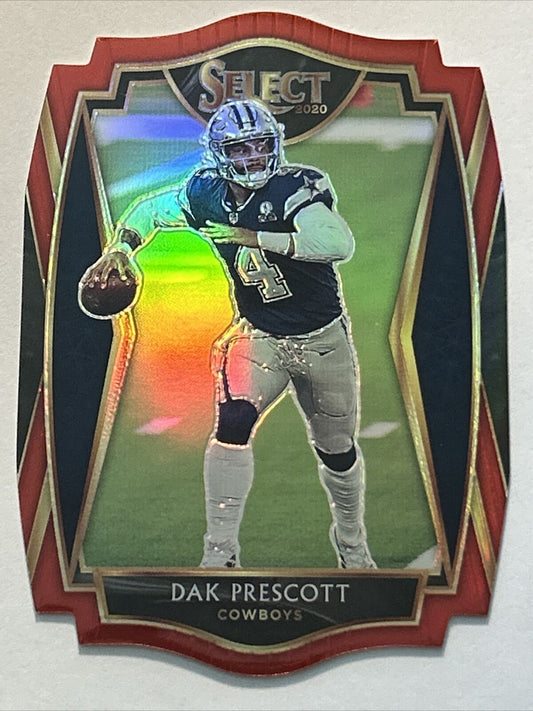2020 Dak Prescott Select Premier Red Prizm Die Cut Silver #108 Cowboys