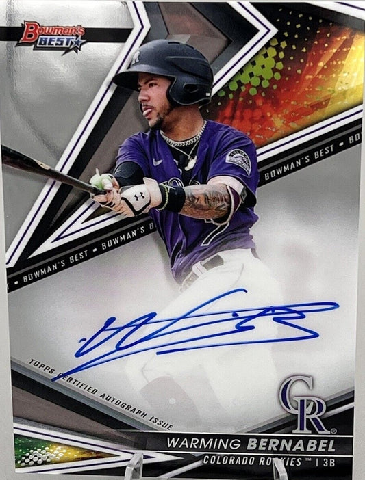 2022 Bowman's Best Warming Bernabel Auto #B22-WB Colorado Rockies