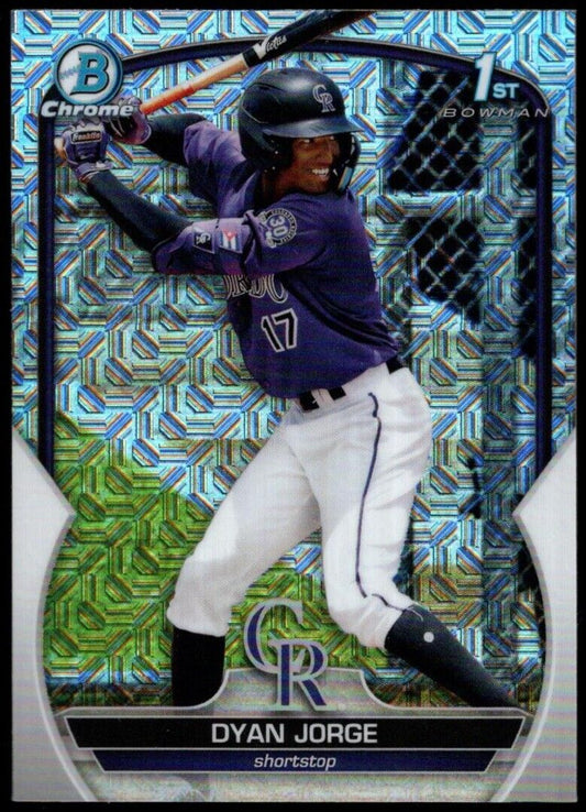2023 Bowman Mega Box DYAN JORGE Chrome Mojo Refractor 1st Prospect Card Rockies