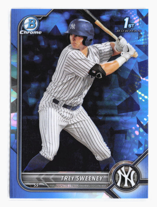 2022 Bowman Chrome Sapphire Trey Sweeney 1st Bowman BCP-137 New York Yankees