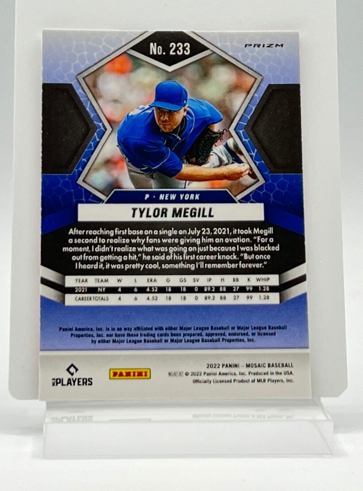 2022 Panini Mosaic Tylor Megill Rookies Mosaic Pink Camo #233 New York Mets