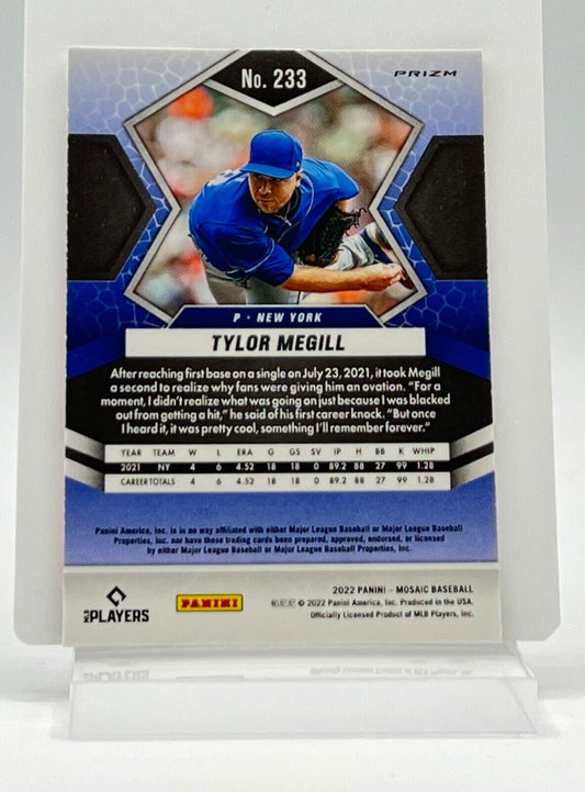 2022 Panini Mosaic Tylor Megill Rookies Mosaic Pink Camo #233 New York Mets