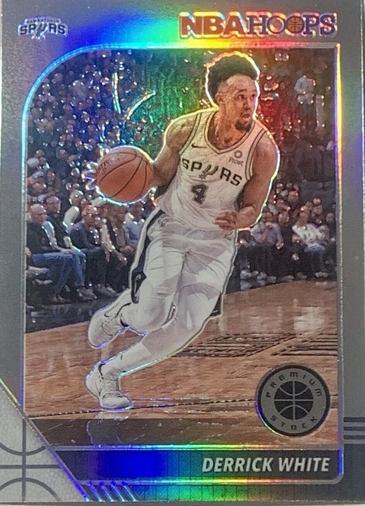 2019-20 Hoops Premium Stock Derrick White Silver Prizm #176 San Antonio Spurs
