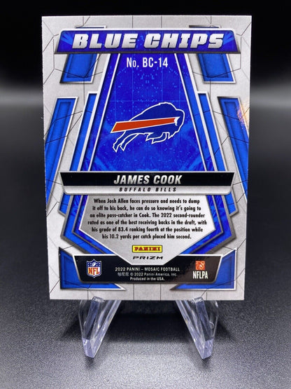 2022 PANINI MOSAIC FOOTBALL JAMES COOK BLUE CHIPS MOSAIC ROOKIE #BC-14 BILLS