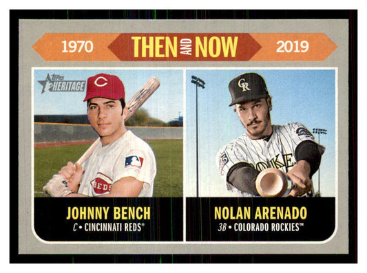 2019 Topps Heritage Johnny Bench / Nolan Arenado #TN-6