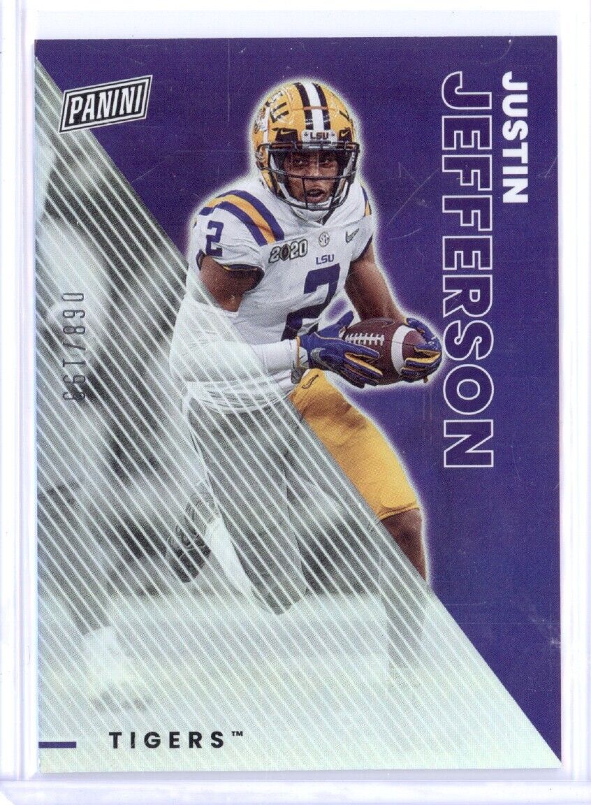 JUSTIN JEFFERSON 2023 PANINI FATHER'S DAY SILVER PRIZM /199 LSU TIGERS