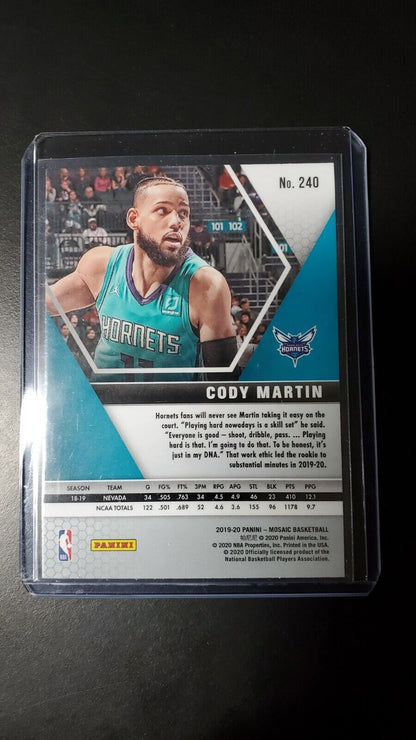 2019-20 Panini Mosaic Cody Martin #240 Charlotte Hornets