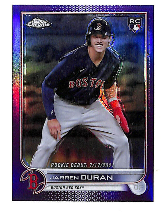 2022 Topps Chrome Update Purple Refractor Jarren Duran Rookie #USC70 Boston Red Sox