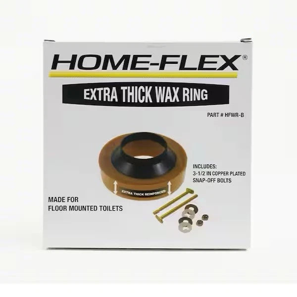 HOME-FLEX HFWR-B Extra-Thick Toilet Wax Ring with 3-1/2 in. Bolts