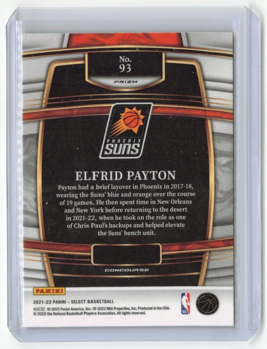 2021-22 Panini Select Elfrid Payton Blue Prizm #93 Phoenix Suns