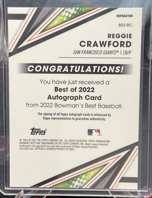 2022 Bowman's Best Auto Reggie Crawford #B22-RC San Francisco Giants