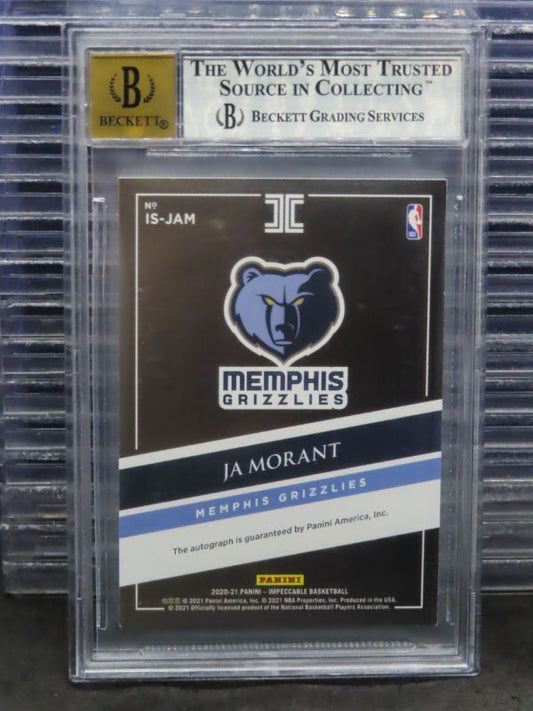 2020-21 Impeccable Ja Morant Shots Holo Silver Auto Autograph #14/25 BGS 9 10