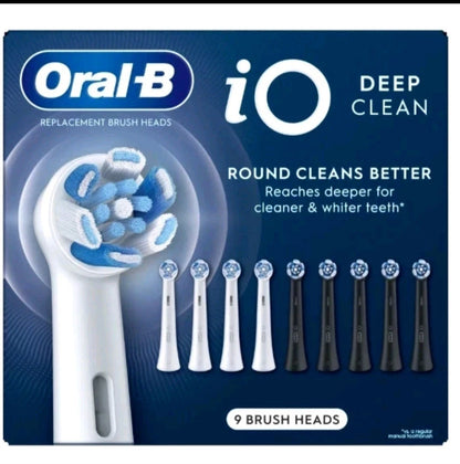 Oral-B iO Deep Clean Replacement Toothbrush Head, 9-count