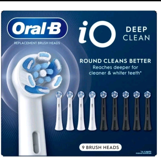 Oral-B iO Deep Clean Replacement Toothbrush Head, 9-count