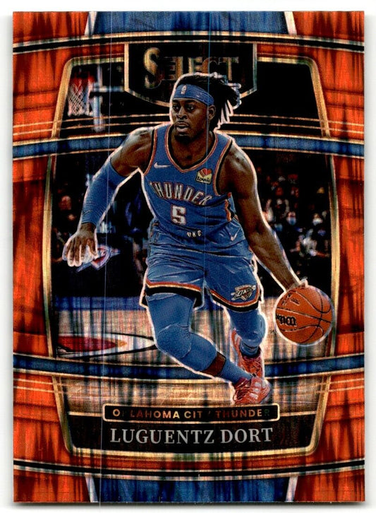 2021-22 Panini Select Luguentz Dort Orange Flash Prizms 2 Oklahoma City Thunder