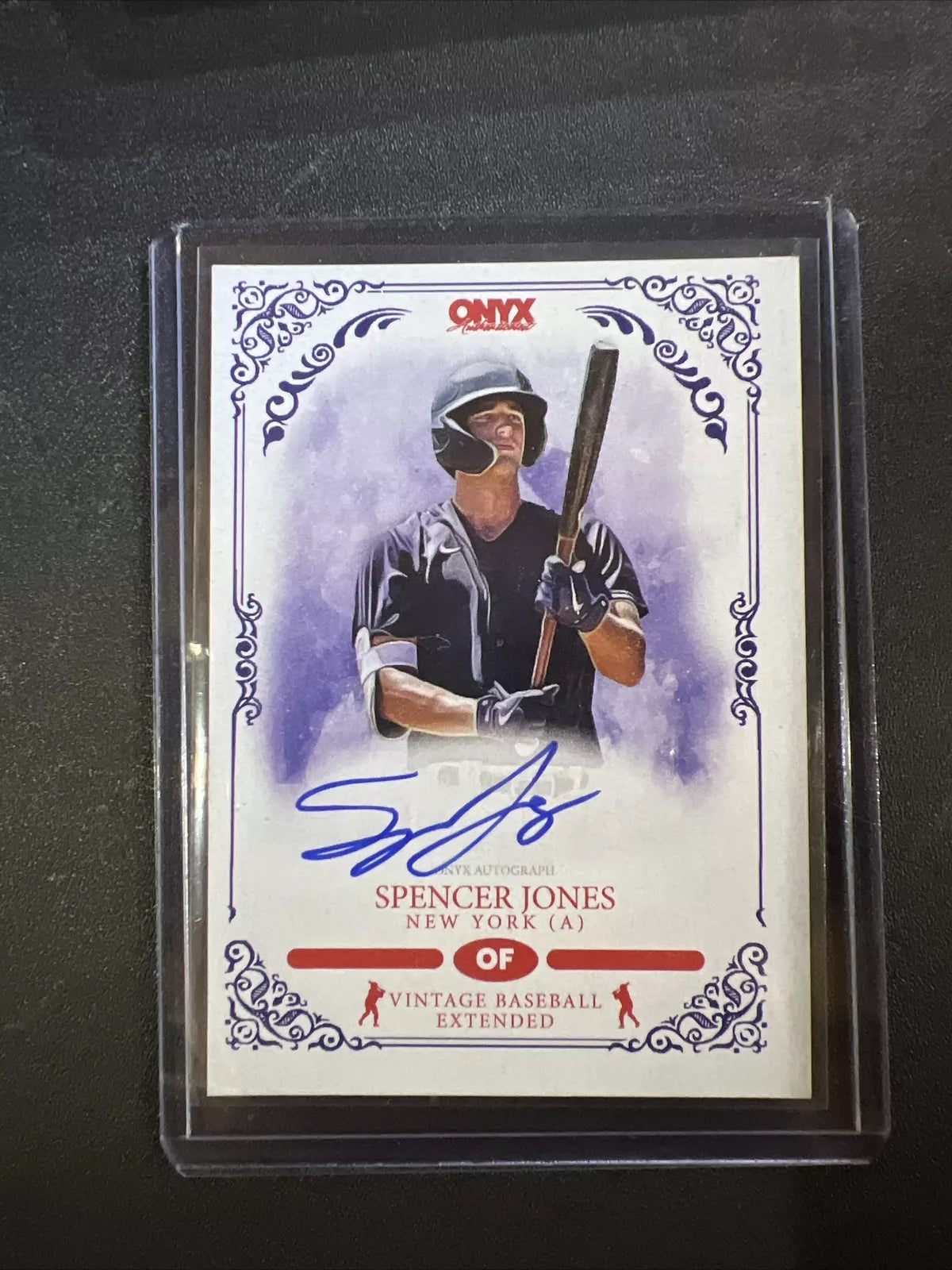 2022 Onyx Vintage Extended Blue Signature #VASJ Spencer Jones /400 - New York Yankees