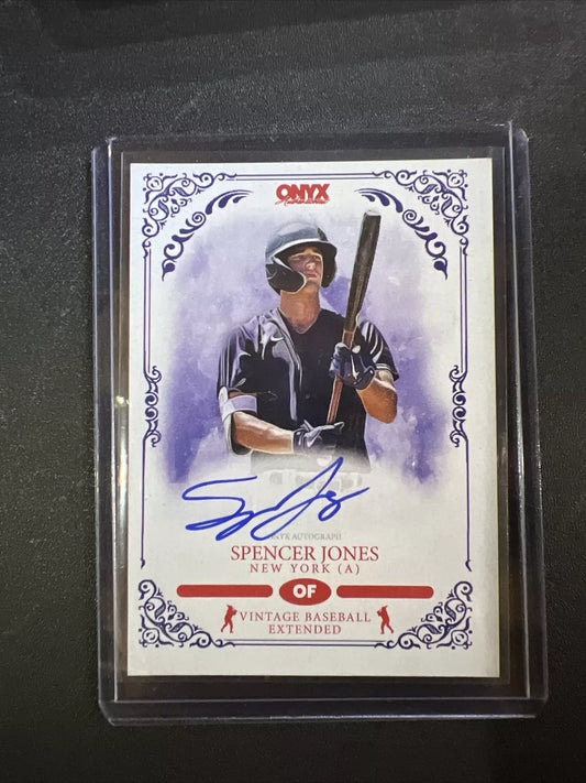 2022 Onyx Vintage Extended Blue Signature #VASJ Spencer Jones /400 - New York Yankees
