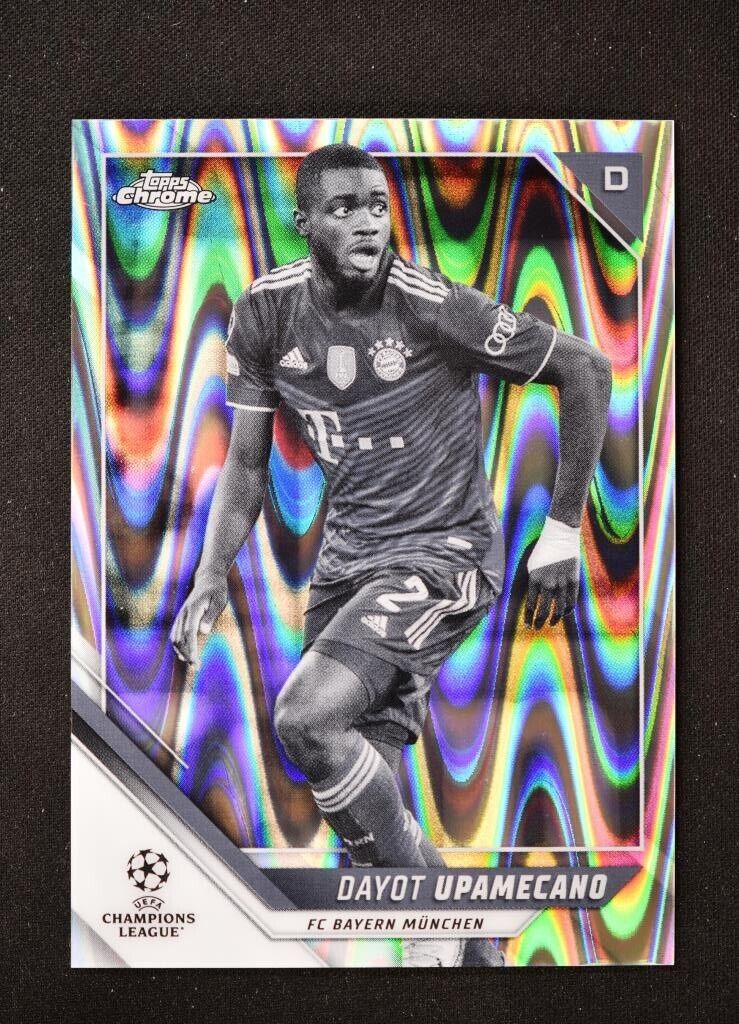 2021-22 Topps Chrome UEFA Champions League Dayot Upamecano Black & White Ray Wave #119