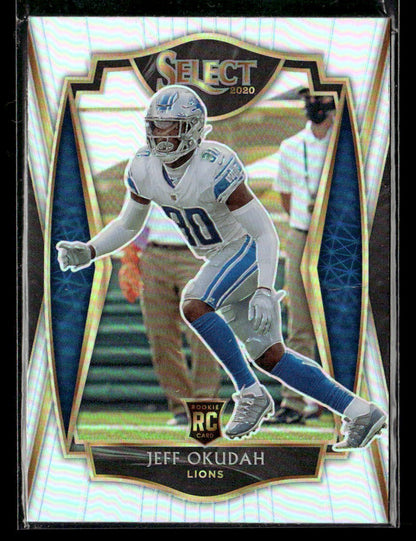Jeff Okudah 2020 Panini Select #186 Silver Prizm Detroit Lions
