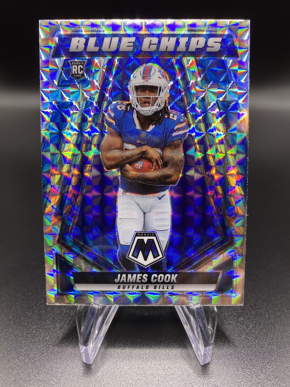 2022 PANINI MOSAIC FOOTBALL JAMES COOK BLUE CHIPS MOSAIC ROOKIE #BC-14 BILLS