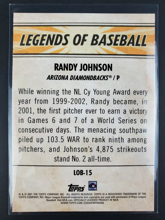2021 Topps Legends Of Baseball Randy Johnson #LOB-15 Arizona Diamondbacks