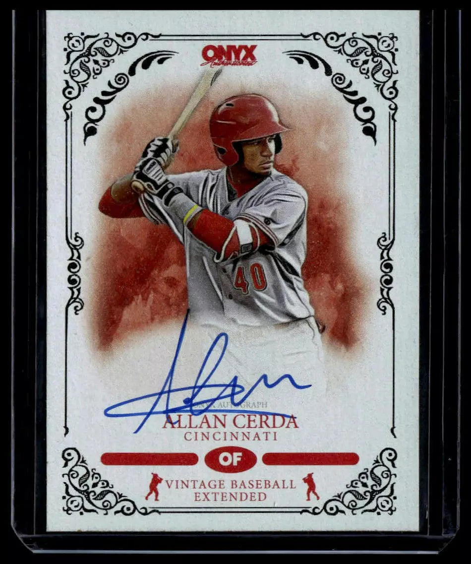 2022 Onyx Vintage Extended Blue Signatures #VAAC Allan Cerda #/400 - Cincinnati Reds