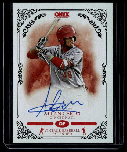 2022 Onyx Vintage Extended Blue Signatures #VAAC Allan Cerda #/400 - Cincinnati Reds