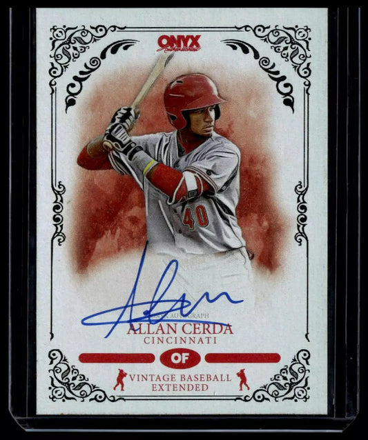 2022 Onyx Vintage Extended Blue Signatures #VAAC Allan Cerda #/400 - Cincinnati Reds