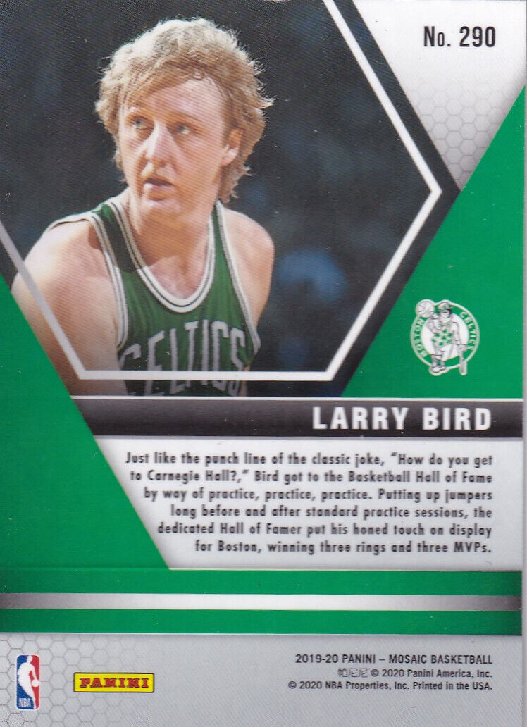 2019-20 Panini Mosaic #290 LARRY BIRD Hall of Fame Celtics