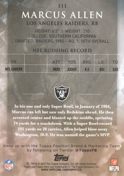 2014 TOPPS VALOR MARCUS ALLEN #111