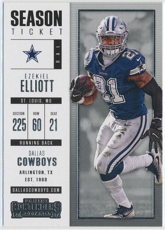 2021 Panini Contenders Football #77 Ezekiel Elliott Dallas Cowboys