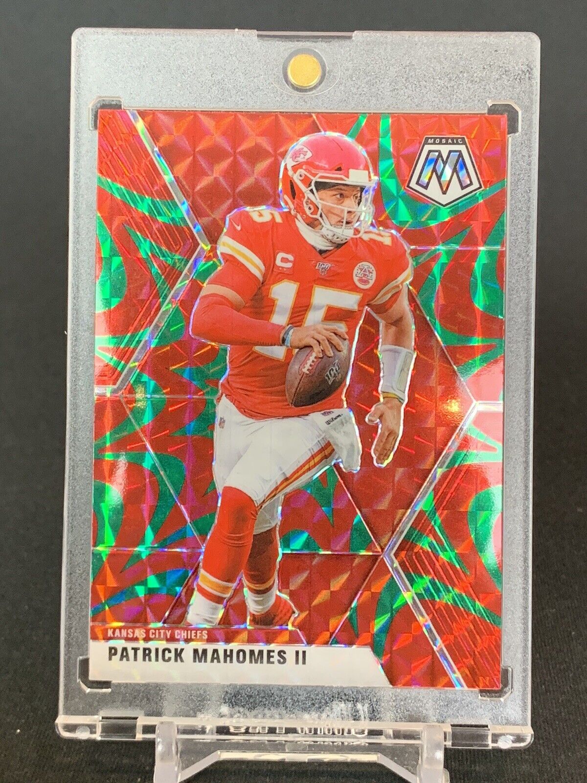 2020 Panini Mosaic Red/Green Burst Prizm #1 Patrick Mahomes II Kansas City Chiefs