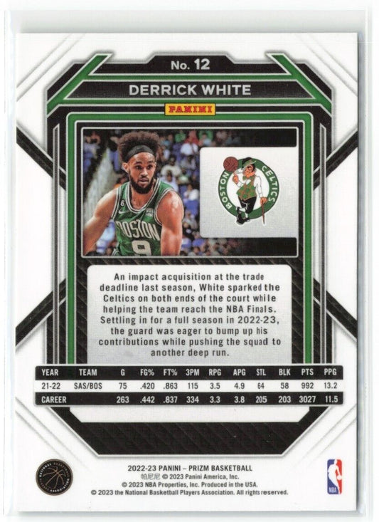 2022-23 Panini Prizm Derrick White Base #12 Boston Celtics - walk-of-famesports