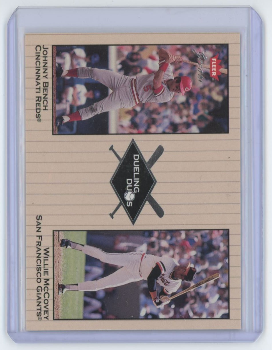 2002 Fleer Skybox Dueling Duos Johnny Bench / Willie McCovey 19/29