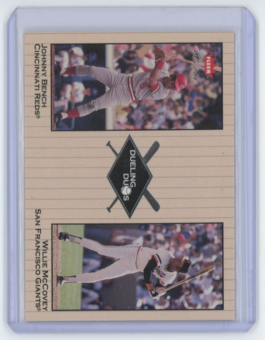 2002 Fleer Skybox Dueling Duos Johnny Bench / Willie McCovey 19/29