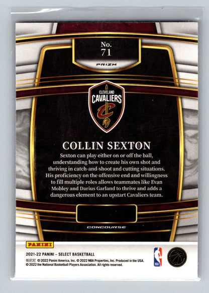 2021-22 Panini Select Collin Sexton Orange Flash Prizms 71 Cleveland Cavaliers