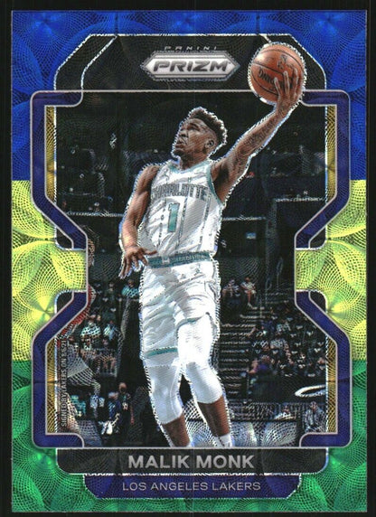 2021-22 Panini Prizm Prizms Choice Blue Yellow and Green #56 Malik Monk