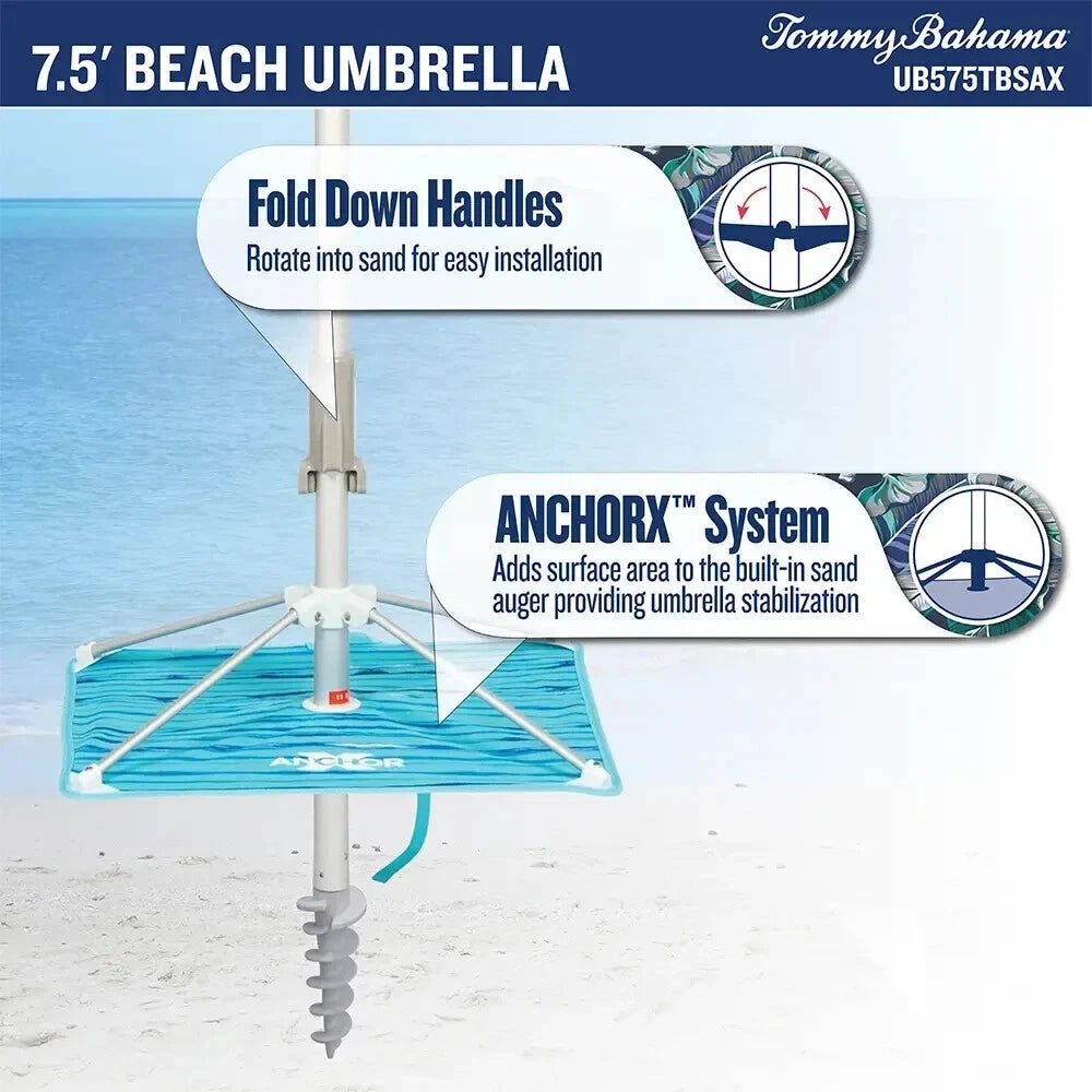 Tommy Bahama 7.5' Beach Umbrella - Open Box