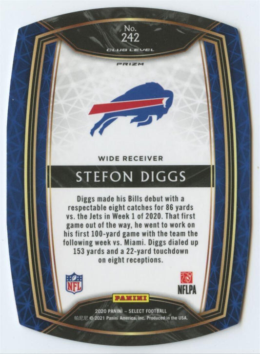 2020 Panini Select Stefon Diggs Red Die-Cut Prizm #242 Buffalo Bills