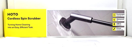 HOTO Cordless Spin Scrubber: 2.5 N·M torque, six brush heads, IPX7 rated - Open Box