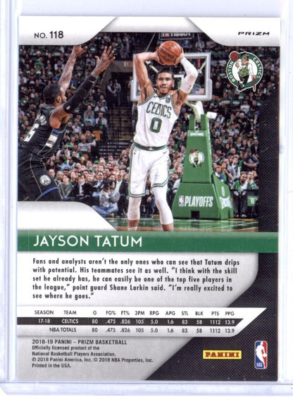 2018-19 PANINI PRIZM JAYSON TATUM RUBY WAVE PRIZM #118 BOSTON CELTICS