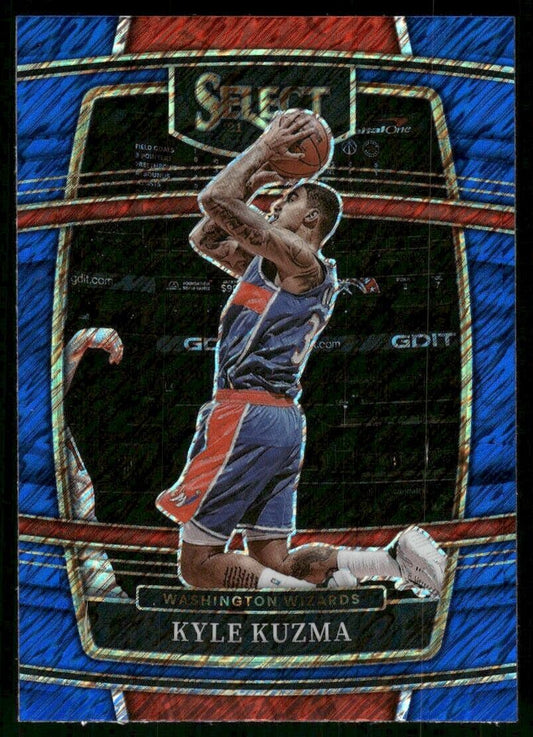 2021-22 Panini Select Kyle Kuzma Blue Prizm #70 Washington Wizards