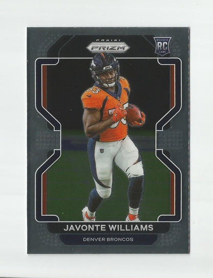 2021 Panini Prizm Javonte Williams #345 Base Rookie Card RC Denver Broncos